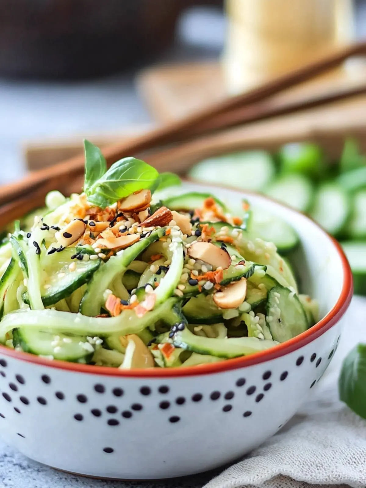 Asian Cucumber Noodle Salad with Creamy Ginger Almond Dressing 2 Asian Cucumber Noodle Salad with Ginger Almond Dressing