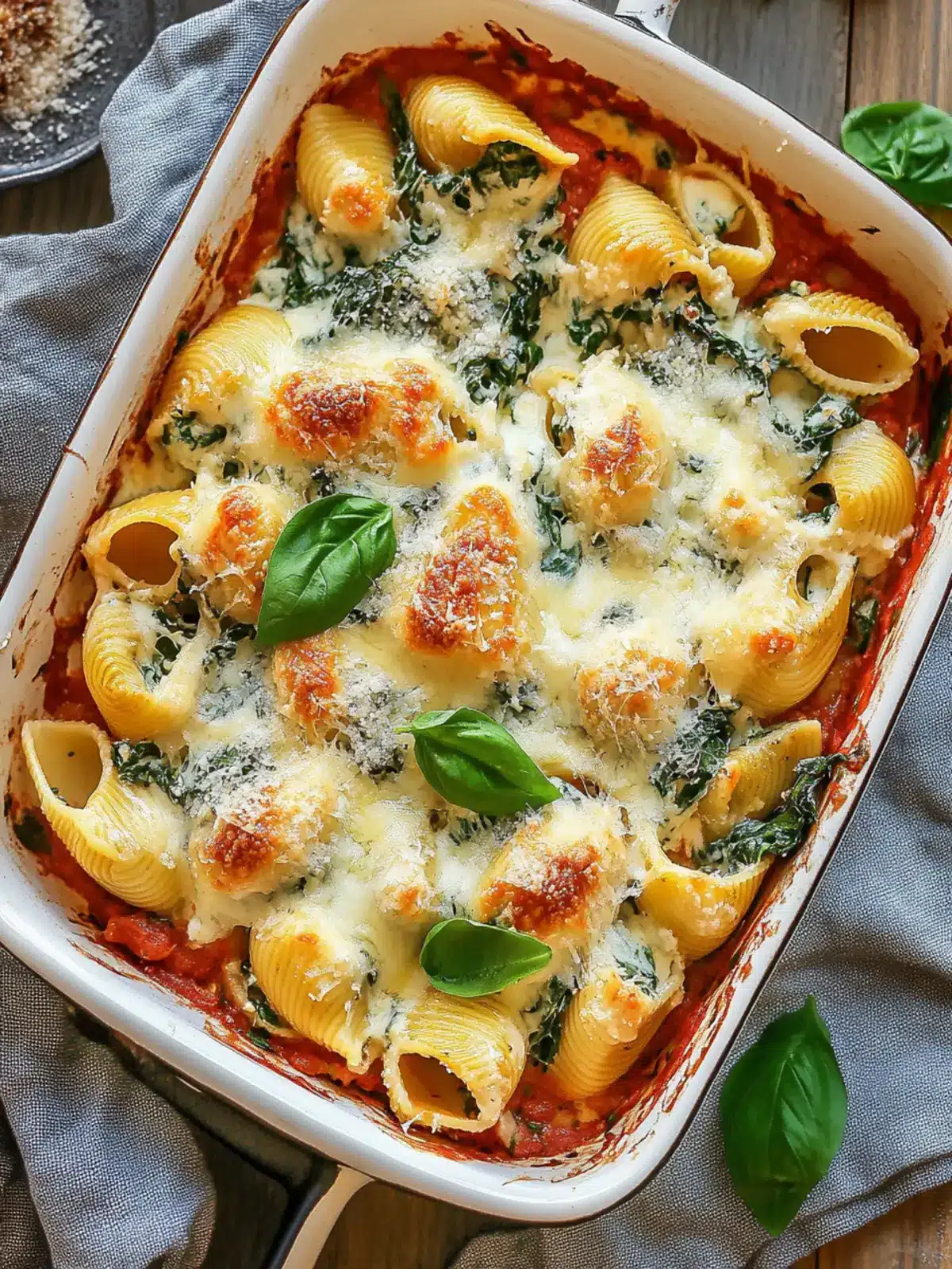 Irresistible Stuffed Pasta Shells with Whipped Cottage Cheese & Spinach 3 Stuffed Pasta Shells (Whipped Cottage Cheese & Spinach)