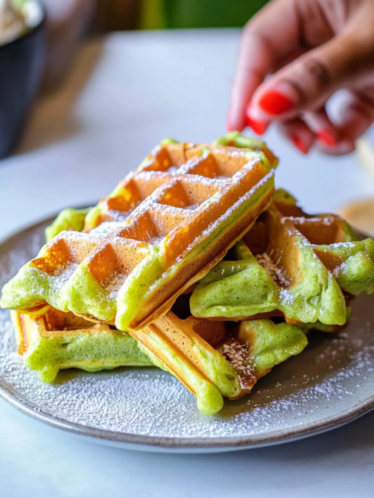 Deliciously Chewy Pandan Waffles Perfect for Breakfast Bliss 3 Pandan Waffles