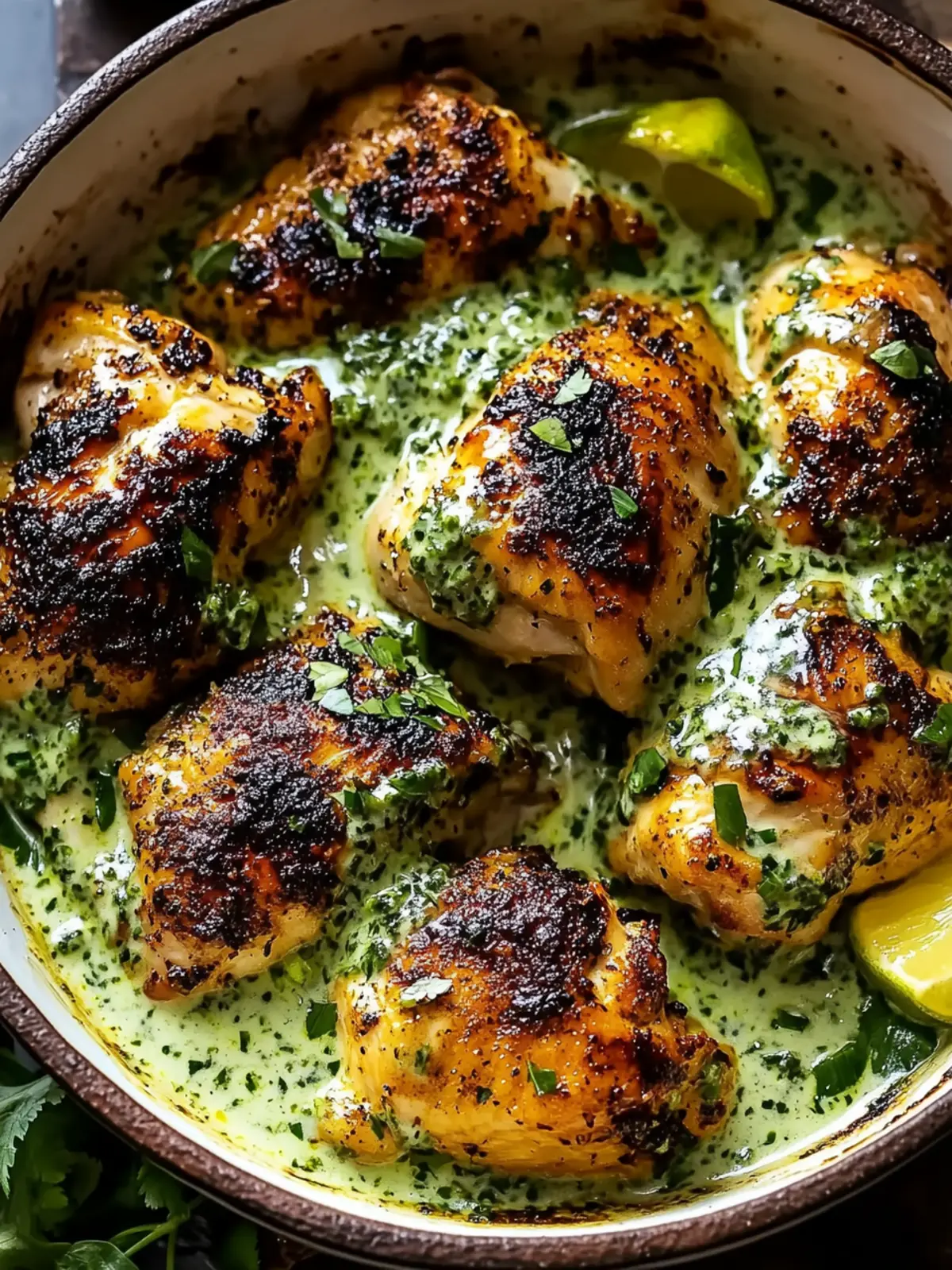 Savory Spiced Baked Chicken with Creamy Green Herb Sauce 2 Spiced Baked Chicken with Creamy Green Herb Sauce