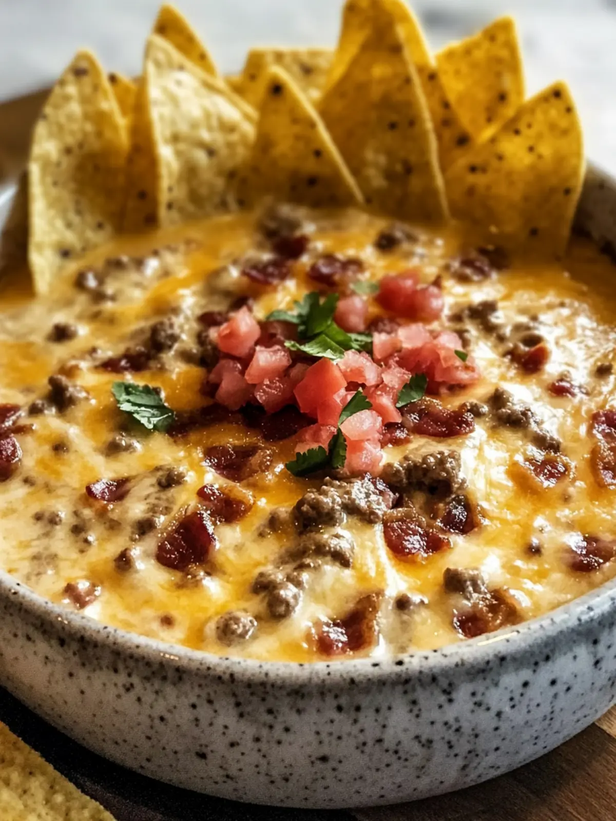 Sizzling Bacon Cheeseburger Queso Dip for Your Next Game Day 4 Sizzling Bacon Cheeseburger Queso Dip
