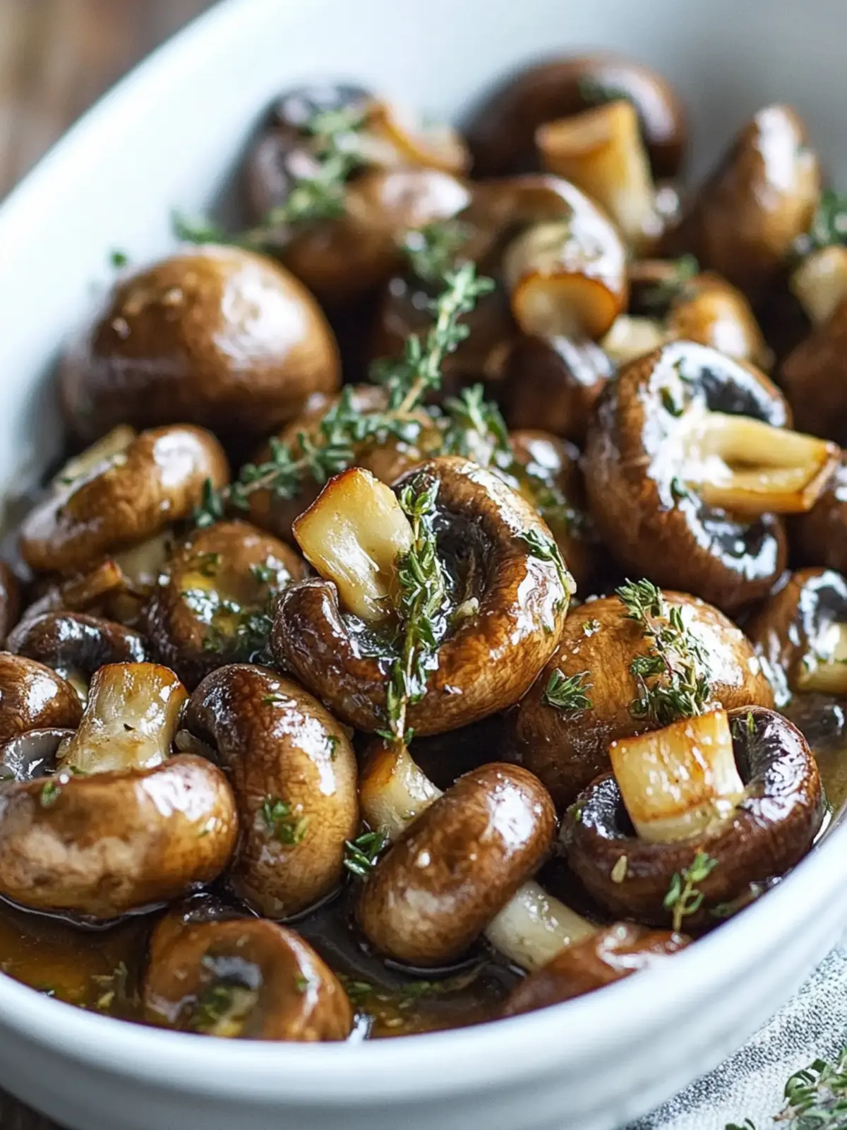 Savory Roasted Mushrooms in Browned Butter, Garlic & Thyme Magic 4 Savory Roasted Mushrooms in Browned Butter, Garlic & Thyme Sauce