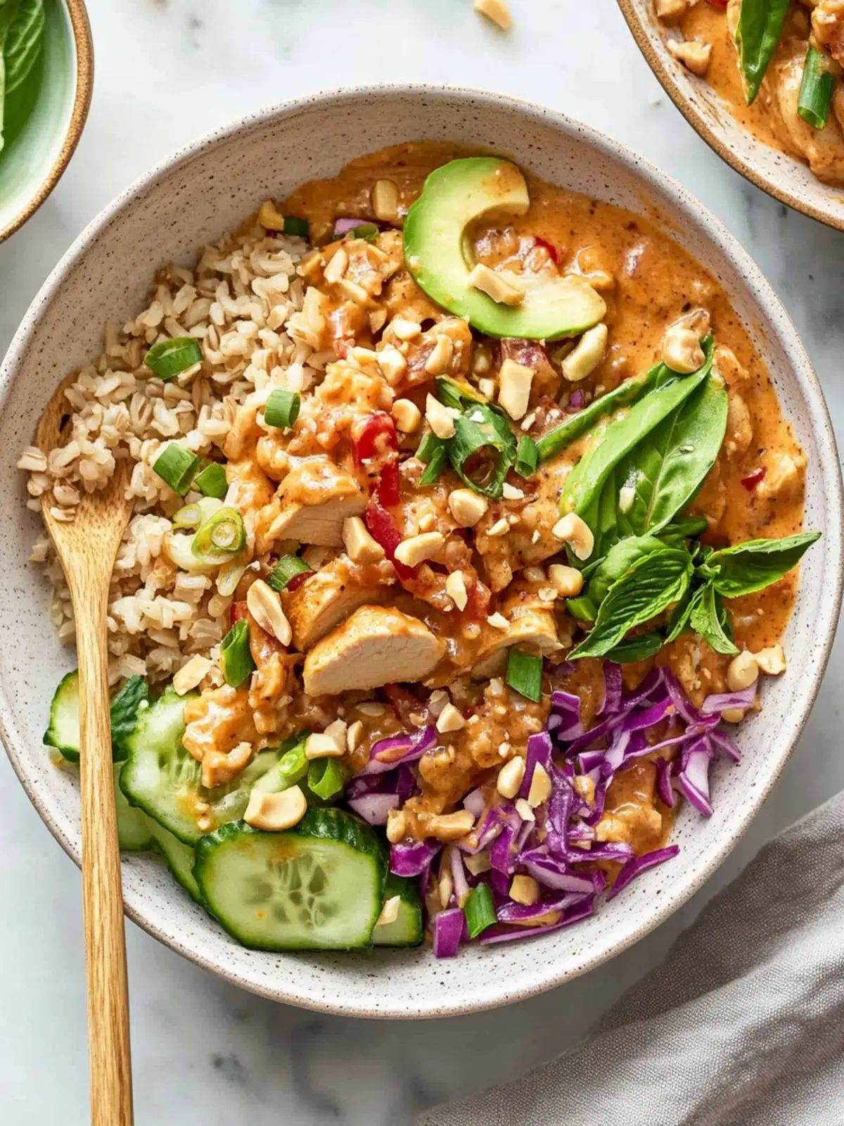 Irresistible Spicy Thai Chicken and Brown Rice Bowls