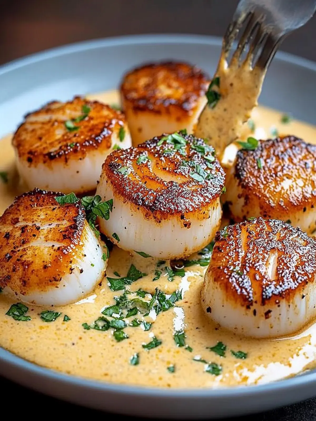 Seared Scallops with Spicy Cajun Cream Sauce in 30 Minutes 4 Seared Scallops with Spicy Cajun Cream Sauce