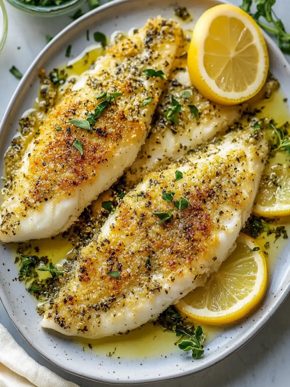 Easy Baked Flounder Oreganata with Crunchy Garlic Topping 3 Easy Baked Flounder Oreganata