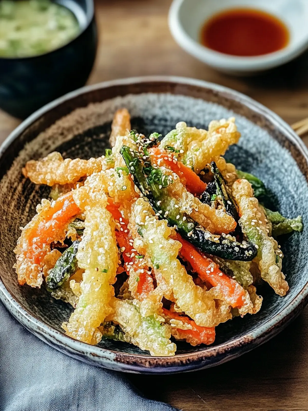 Crispy Vegetable Tempura with Sweet Soy Sauce Delight 3 Crispy Vegetable Tempura with Sweet Soy Sauce