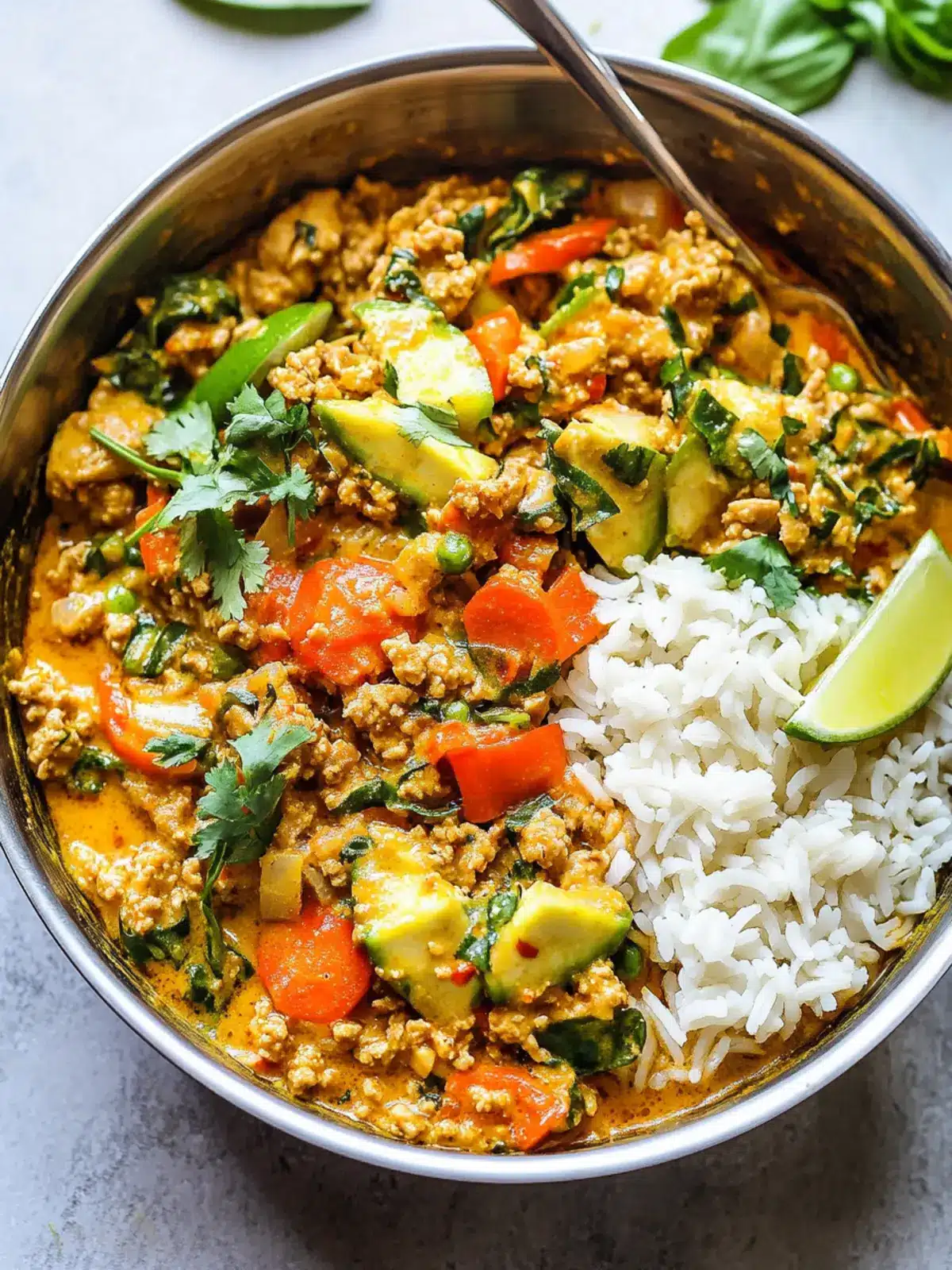 One-Skillet Ground Turkey Thai Curry with Rice Delight 2 One-Skillet Ground Turkey Thai Curry with Rice
