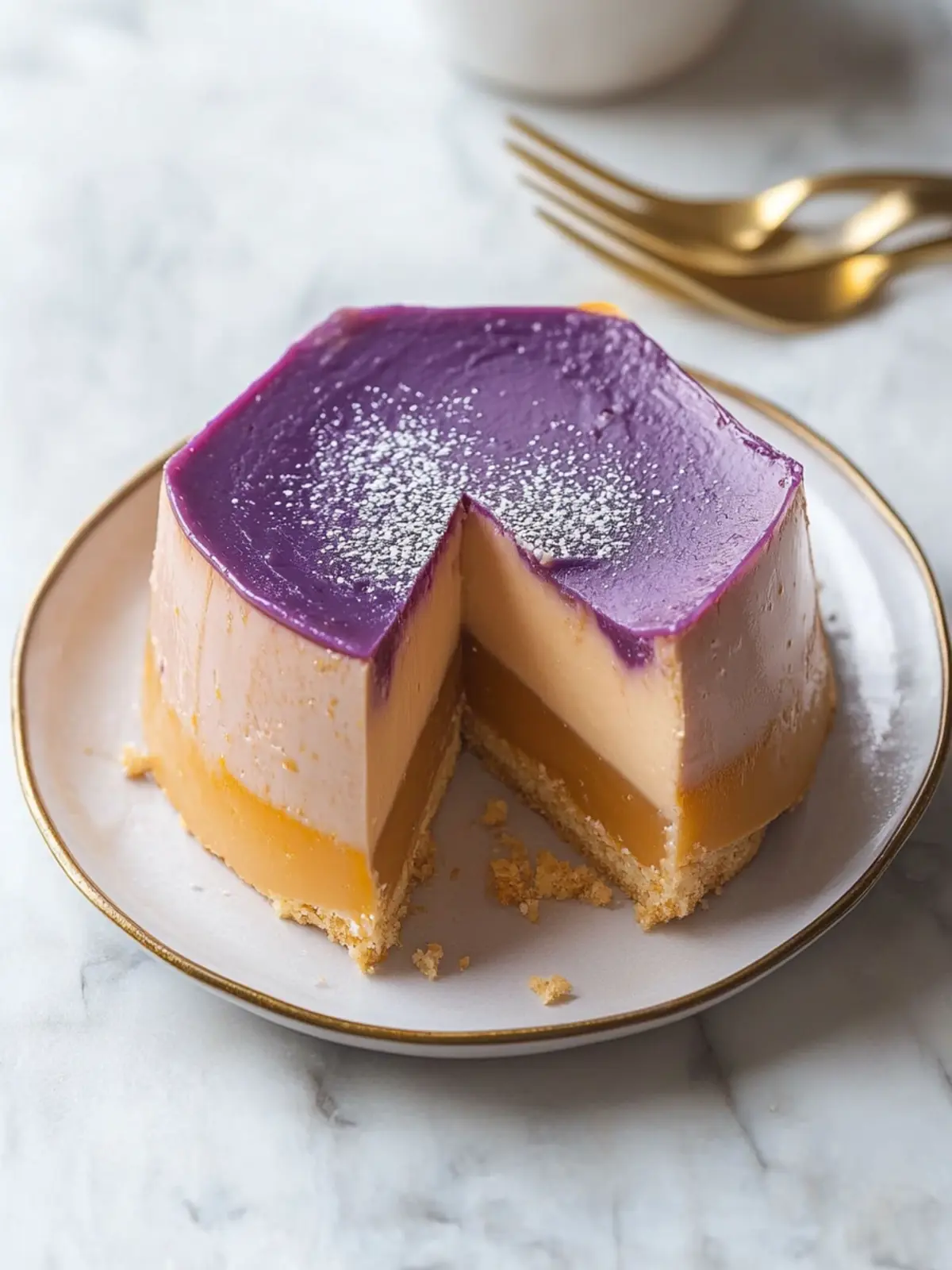 Indulge in Ube Leche Flan Layer Cake for a Sweet Surprise 3 Ube Leche Flan Layer Cake