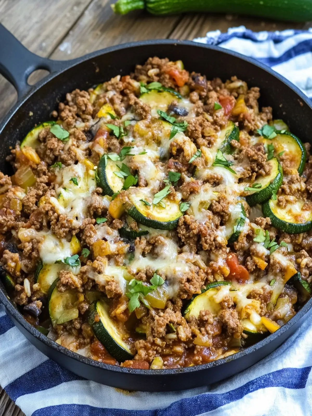 Delicious Ground Beef Zucchini & Rice Skillet Dinner Delight 3 Ground Beef Zucchini & Rice Skillet