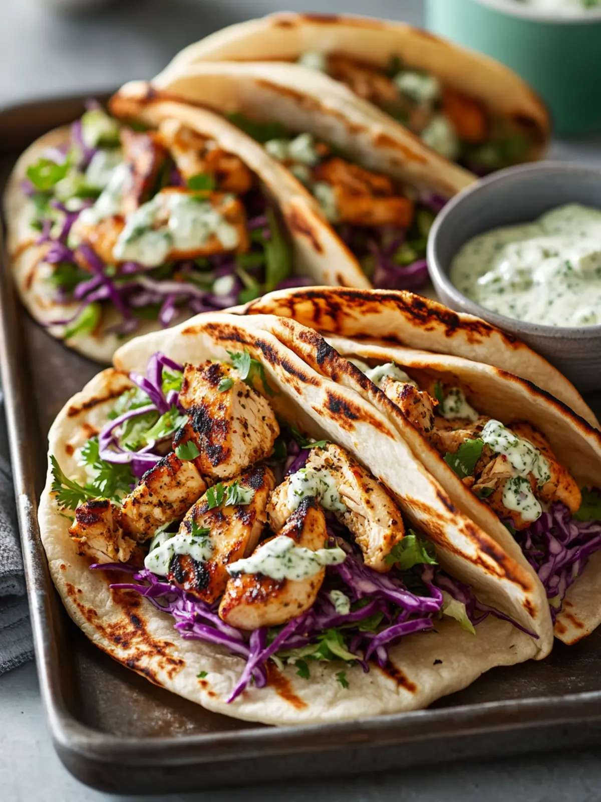 Sheet Pan Chicken Pitas with Herby Ranch Slaw for Easy Dinners 4 Sheet Pan Chicken Pitas with Herby Ranch Slaw