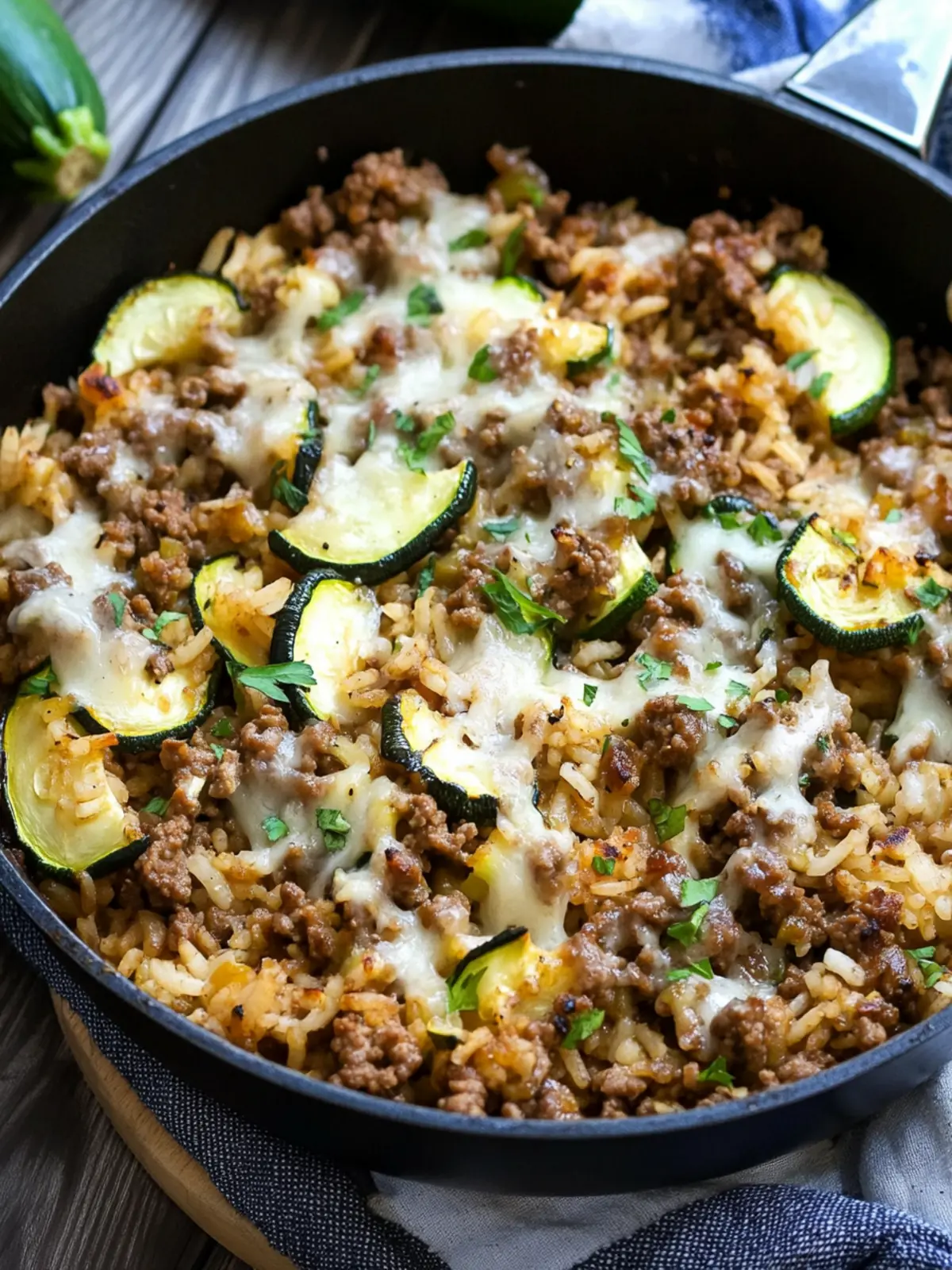 Delicious Ground Beef Zucchini & Rice Skillet Dinner Delight 4 Ground Beef Zucchini & Rice Skillet