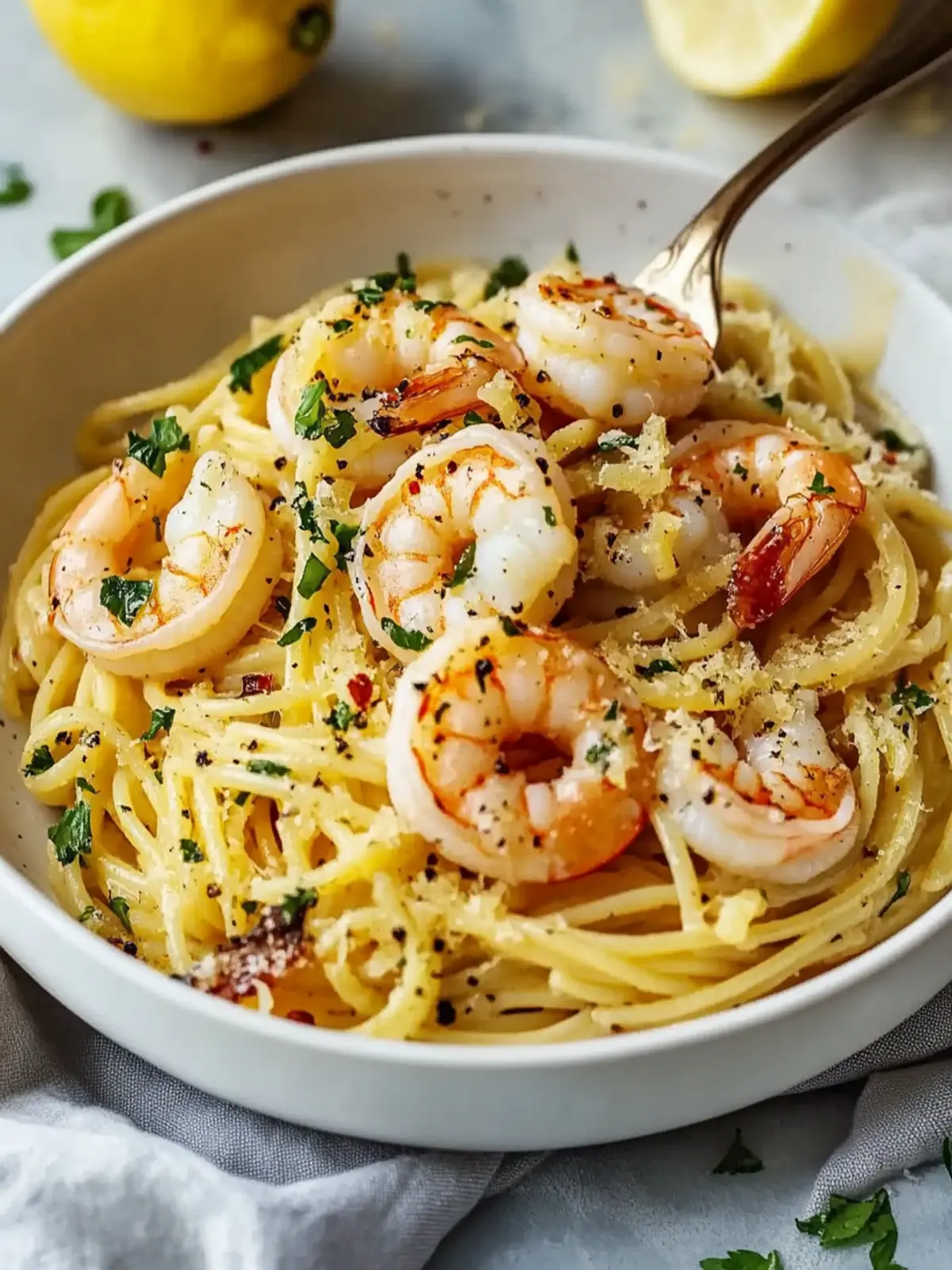 Lemony Shrimp Pasta Olio Aglio: A Quick Flavor Boost! 3 Lemony Shrimp Pasta Olio Aglio