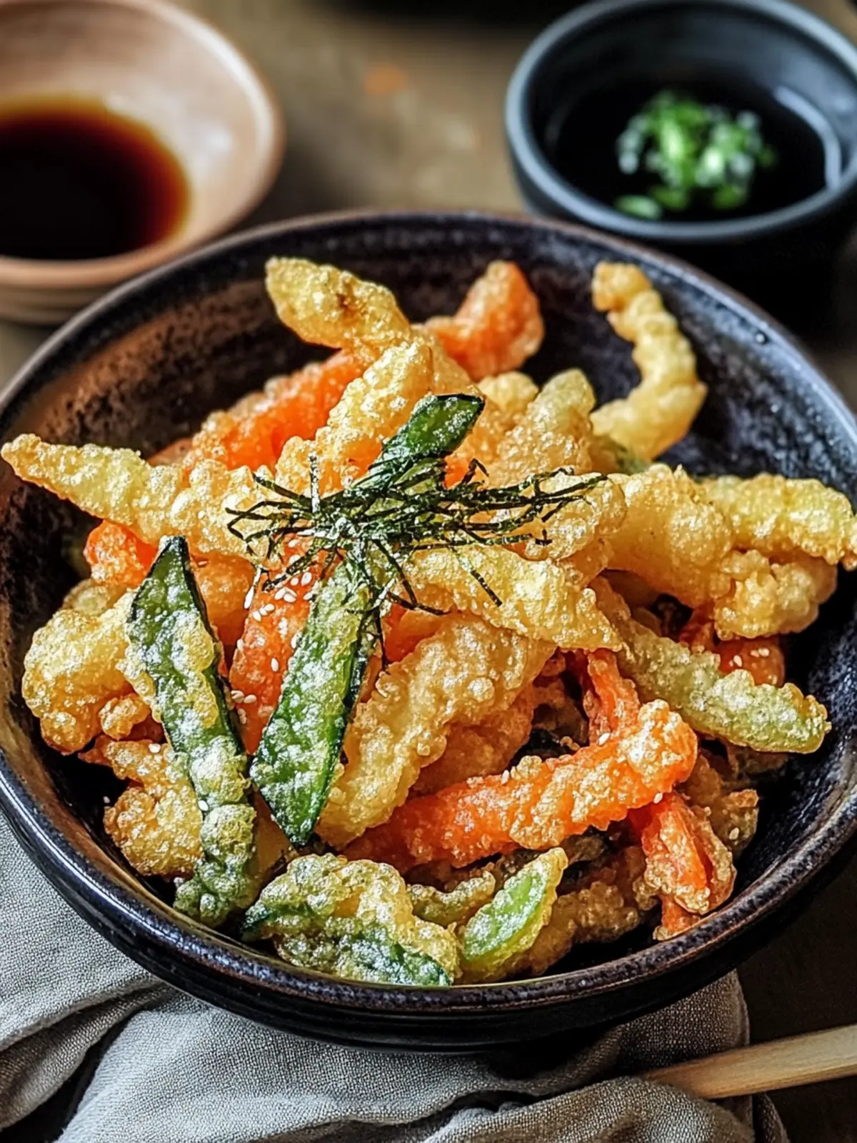 Crispy Vegetable Tempura with Sweet Soy Sauce Delight 2 Crispy Vegetable Tempura with Sweet Soy Sauce