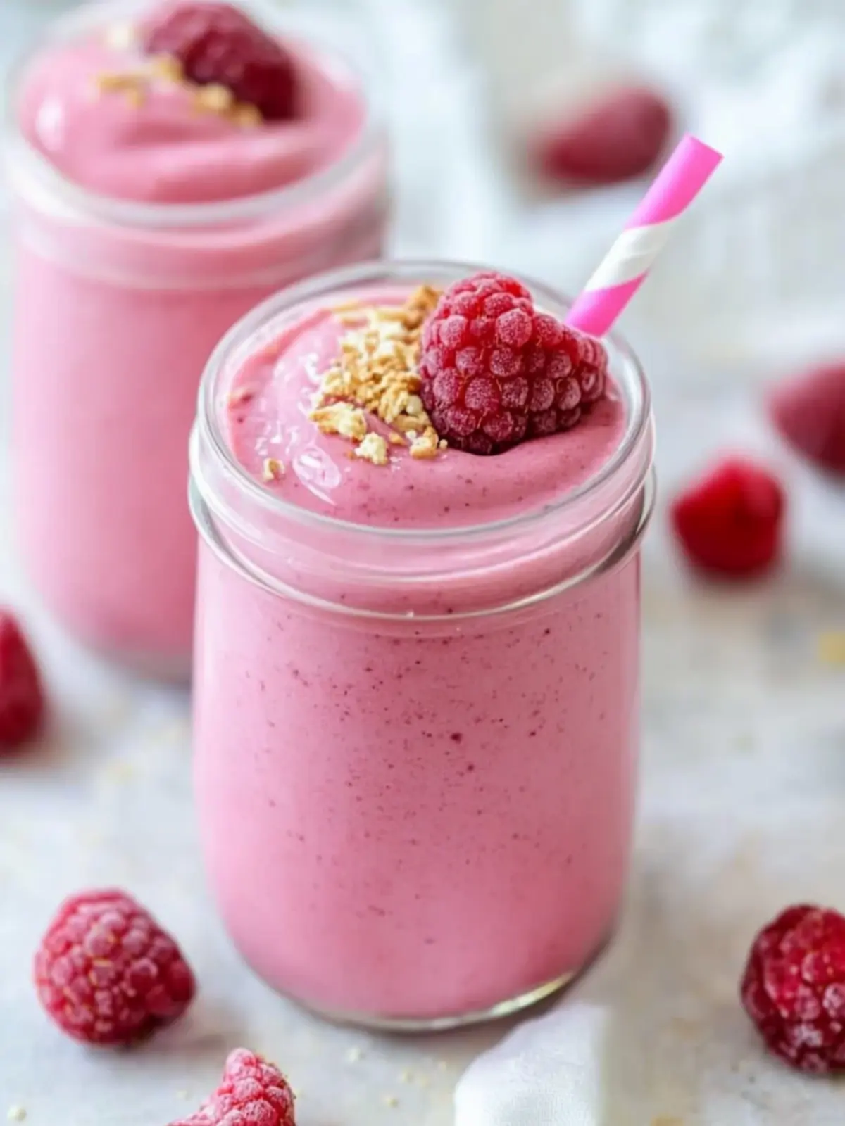Creamy High Protein Raspberry Cheesecake Smoothie Bliss 2 High Protein Raspberry Cheesecake Smoothie
