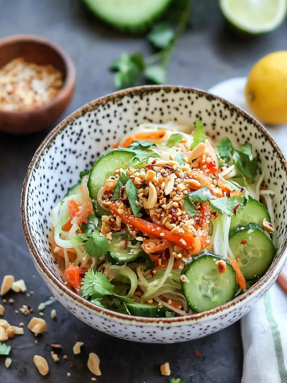 Asian Cucumber Noodle Salad with Creamy Ginger Almond Dressing 3 Asian Cucumber Noodle Salad with Ginger Almond Dressing