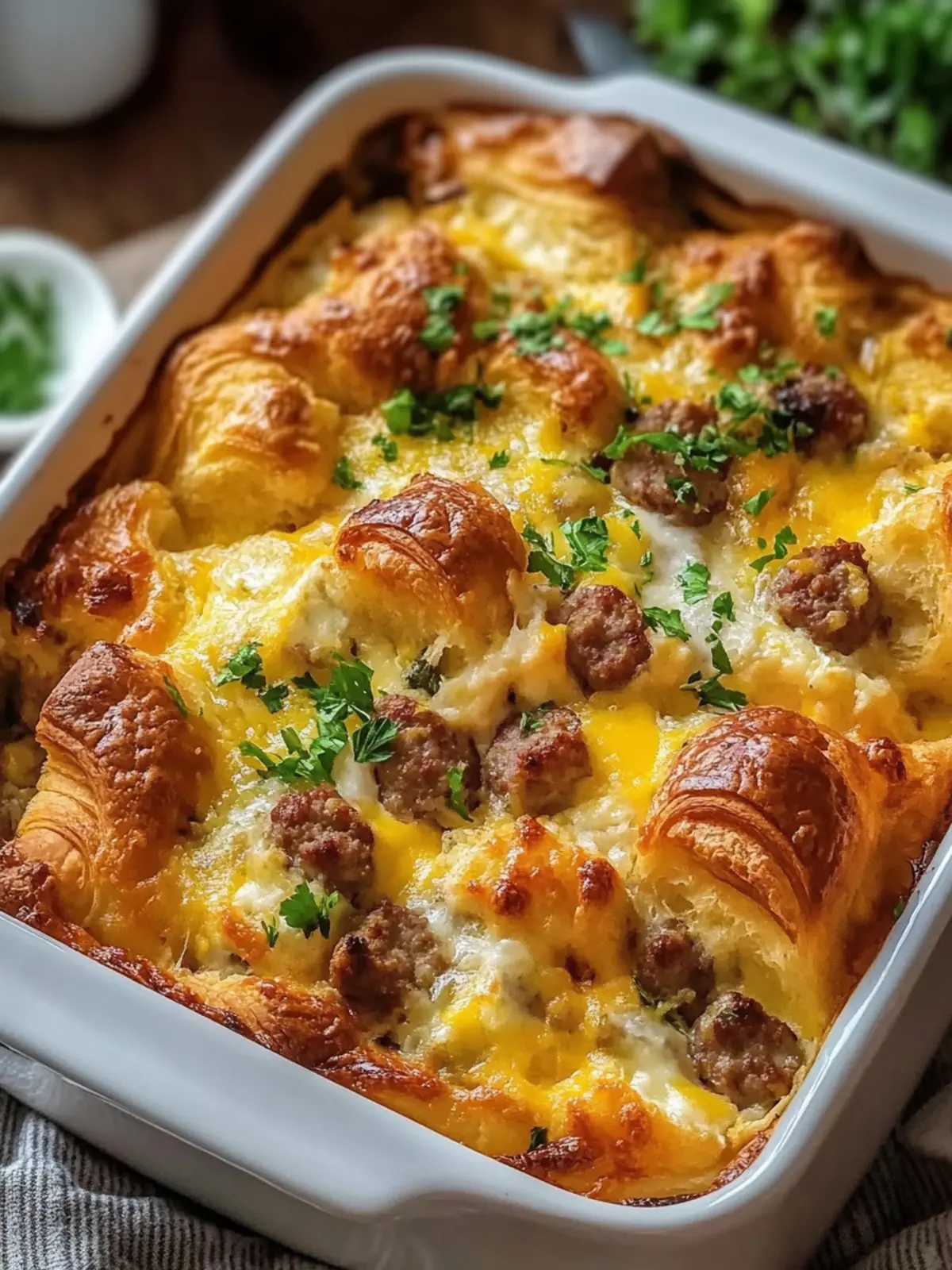 Easy Sausage Croissant Breakfast Casserole for Busy Mornings 4 Easy Sausage Croissant Breakfast Casserole