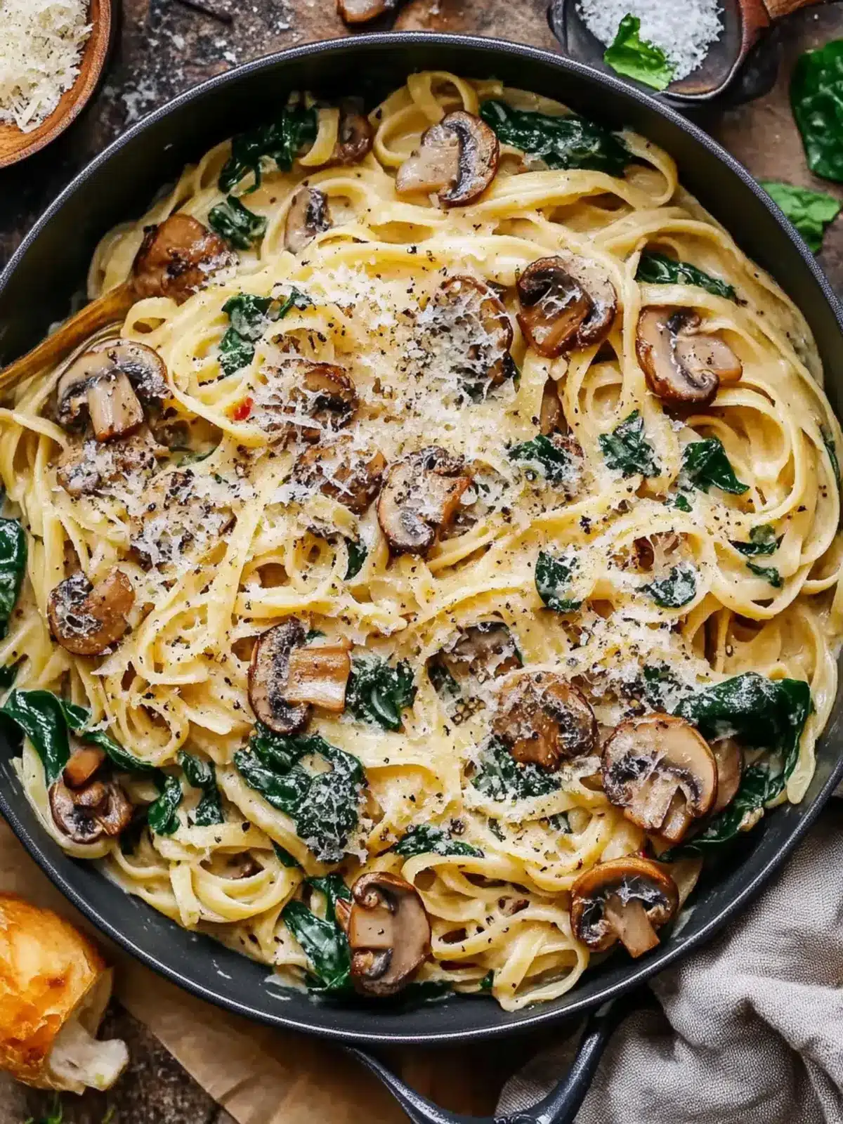 One-Pot Garlic Parmesan Pasta with Spinach and Mushrooms Bliss 5 One-Pot Garlic Parmesan Pasta with Spinach and Mushrooms