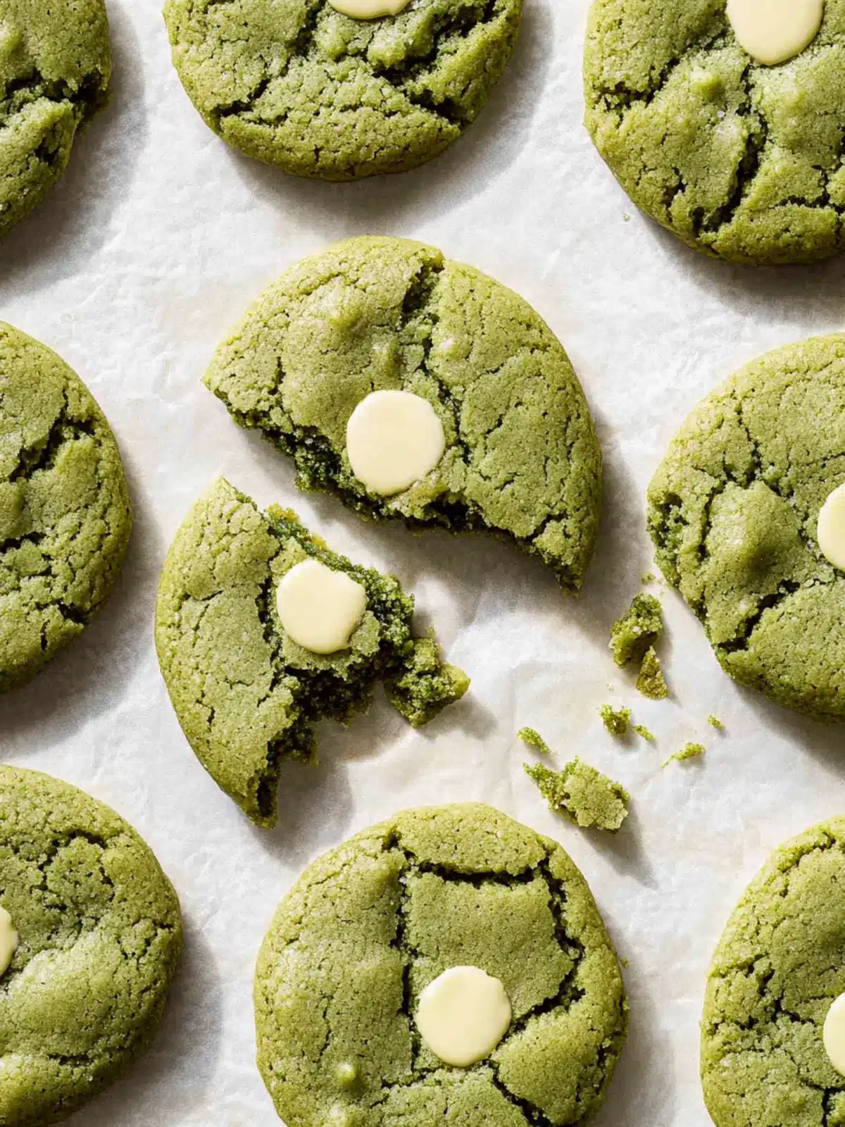 Brown Butter Matcha Cookies with White Chocolate Bliss 3 Matcha Cookies