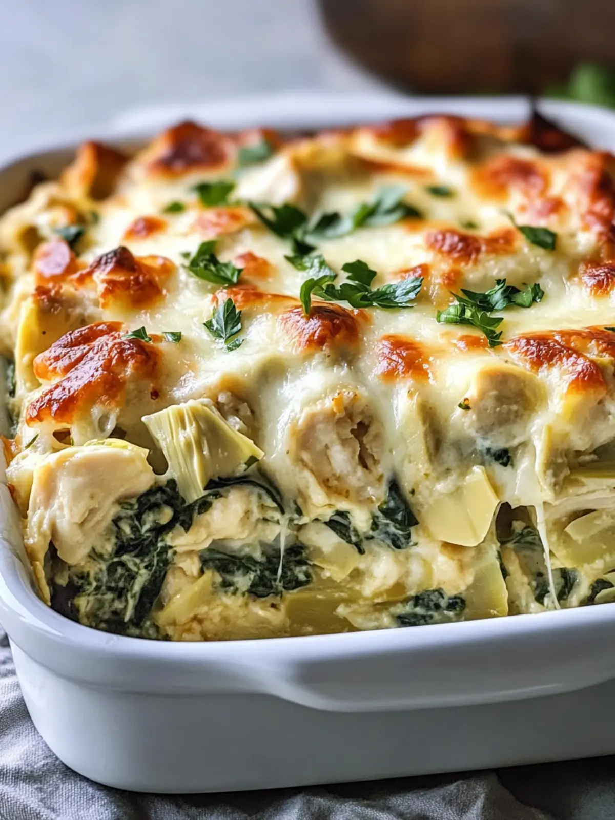 High Protein Spinach Artichoke Chicken Casserole Bliss 3 High Protein Spinach Artichoke Chicken Casserole Delight