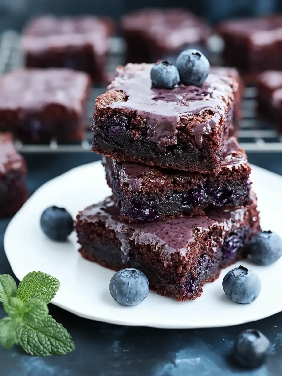 All-Natural Glazed Blueberry Brownies You'll Crave Forever 4 Glazed Blueberry Brownies (All-Natural)