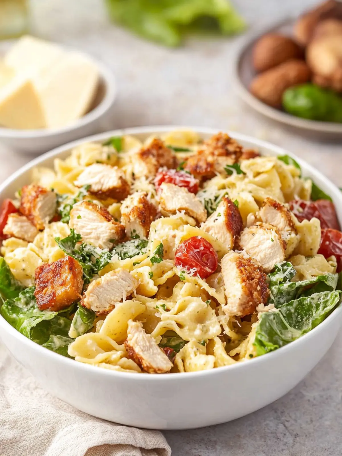 Delicious Chicken Caesar Pasta Salad for Summer Gatherings 3 Chicken Caesar Pasta Salad