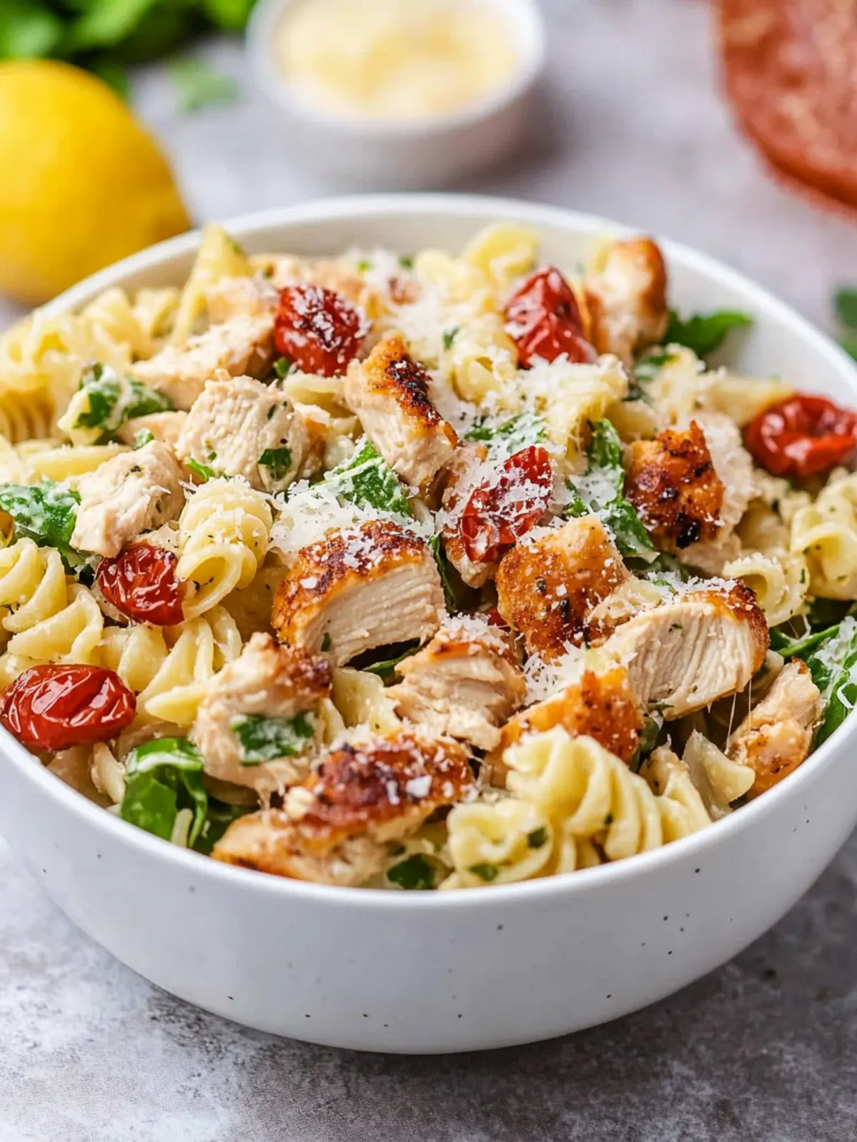 Delicious Chicken Caesar Pasta Salad for Summer Gatherings 2 Chicken Caesar Pasta Salad