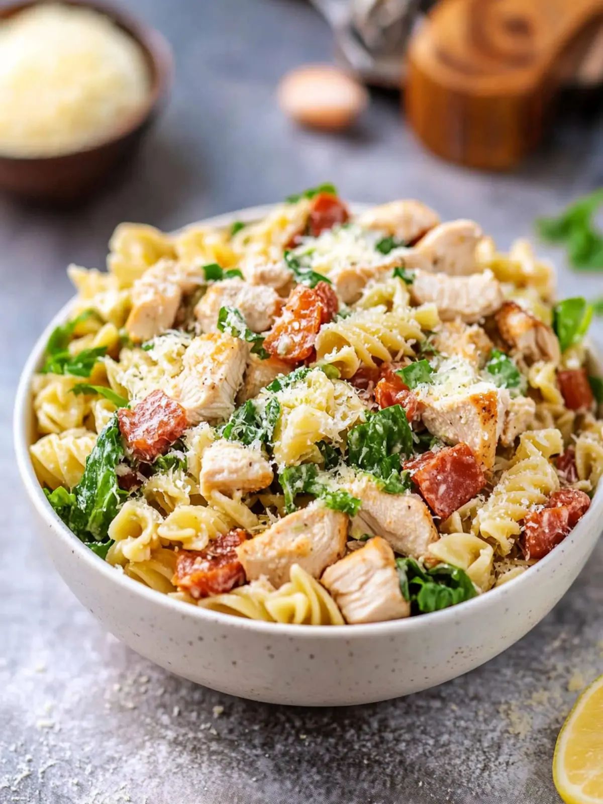 Delicious Chicken Caesar Pasta Salad for Summer Gatherings 5 Chicken Caesar Pasta Salad