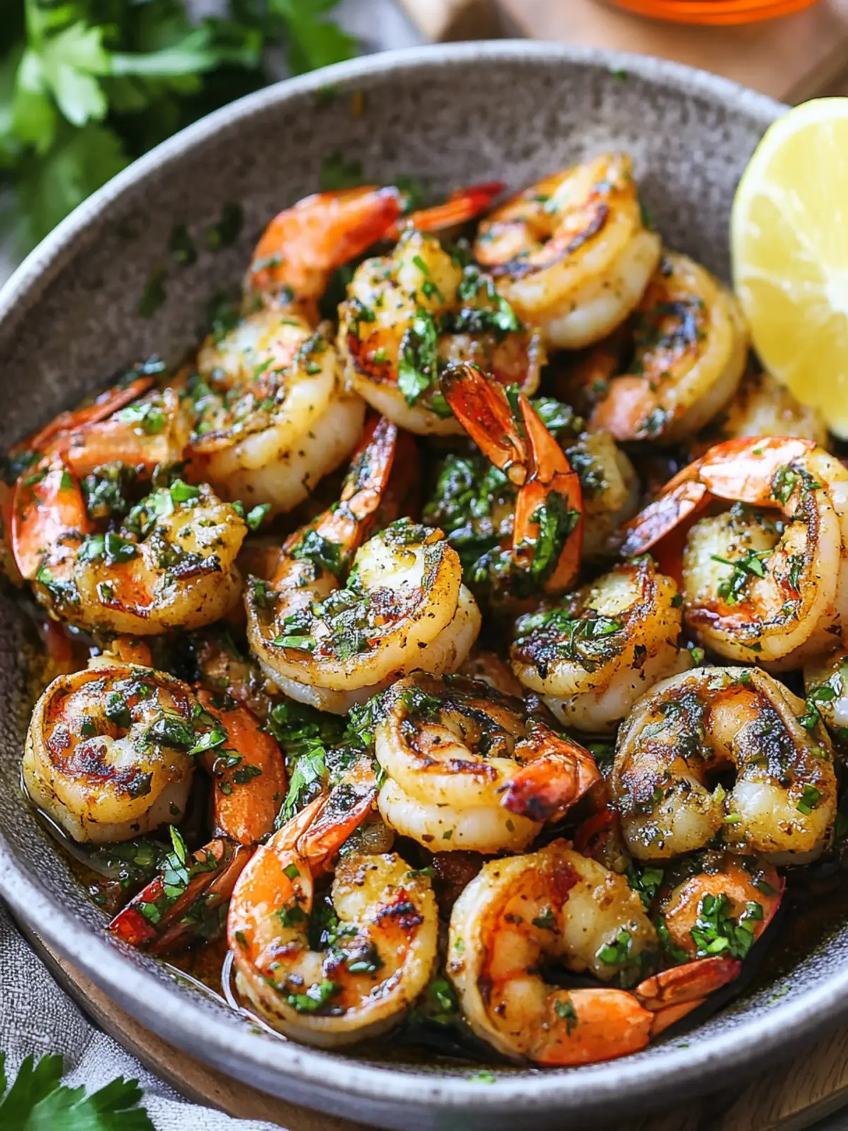 Sizzle Up Pan Seared Chimichurri Shrimp in Minutes! 2 Pan Seared Chimichurri Shrimp