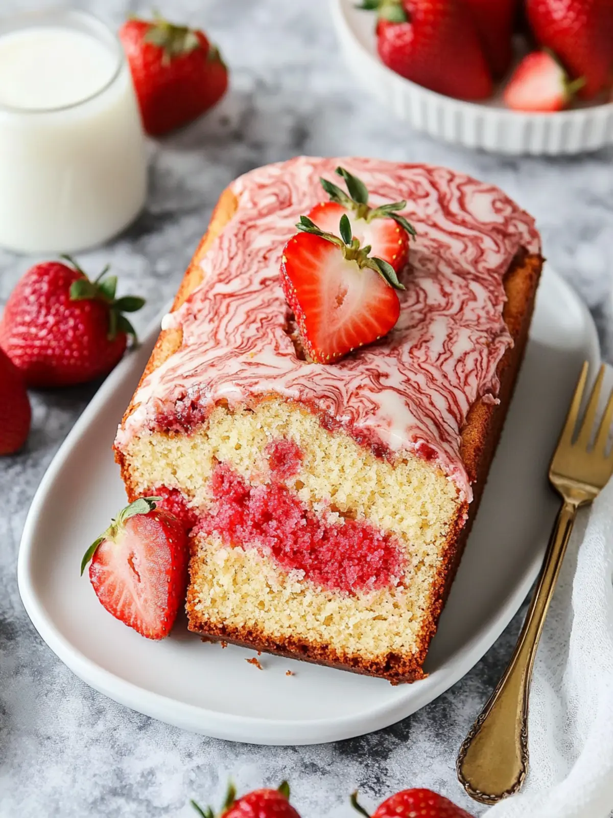 Vegan Strawberry Marble Loaf Cake That's Easy and Delicious 5 Vegan Strawberry Marble Loaf Cake