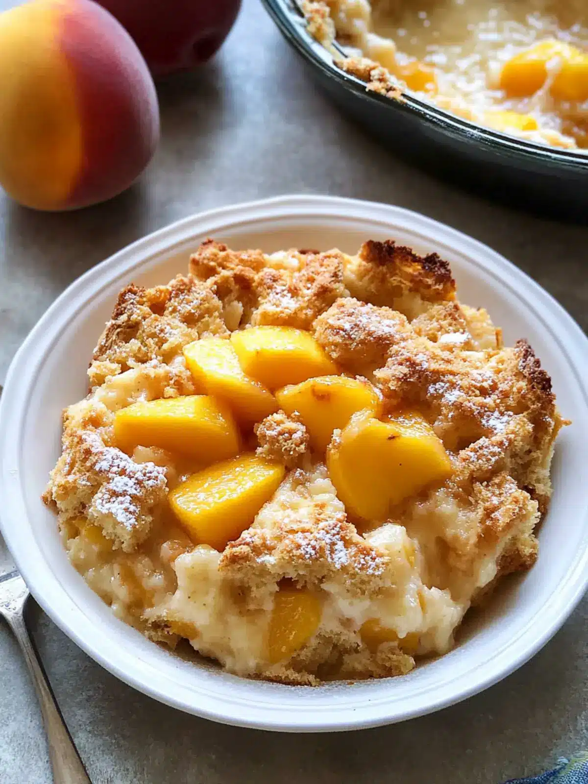 Irresistibly Easy Peach Bread Pudding with Caramel Bliss 4 Easy Peach Bread Pudding