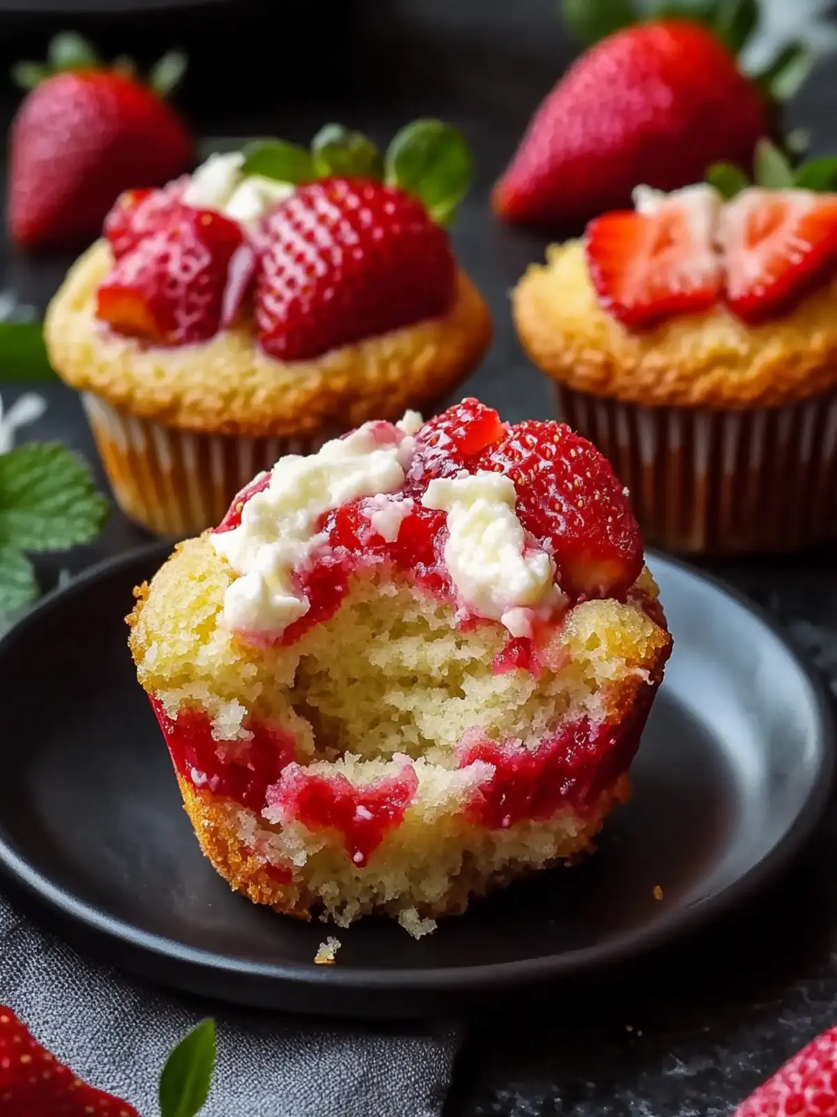 Irresistible Strawberry Muffins with Cream Cheese Filling Delight 3 Strawberry Muffins with Cream Cheese Filling