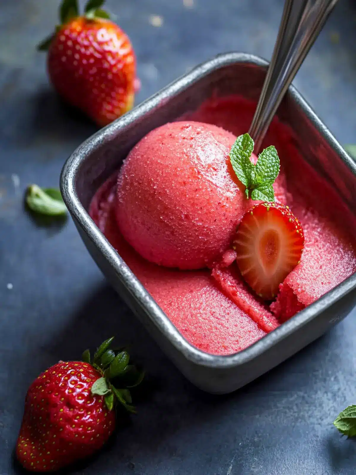 Fresh Strawberry Sorbet: Your Sweet Escape to Summer Bliss 2 Strawberry Sorbet