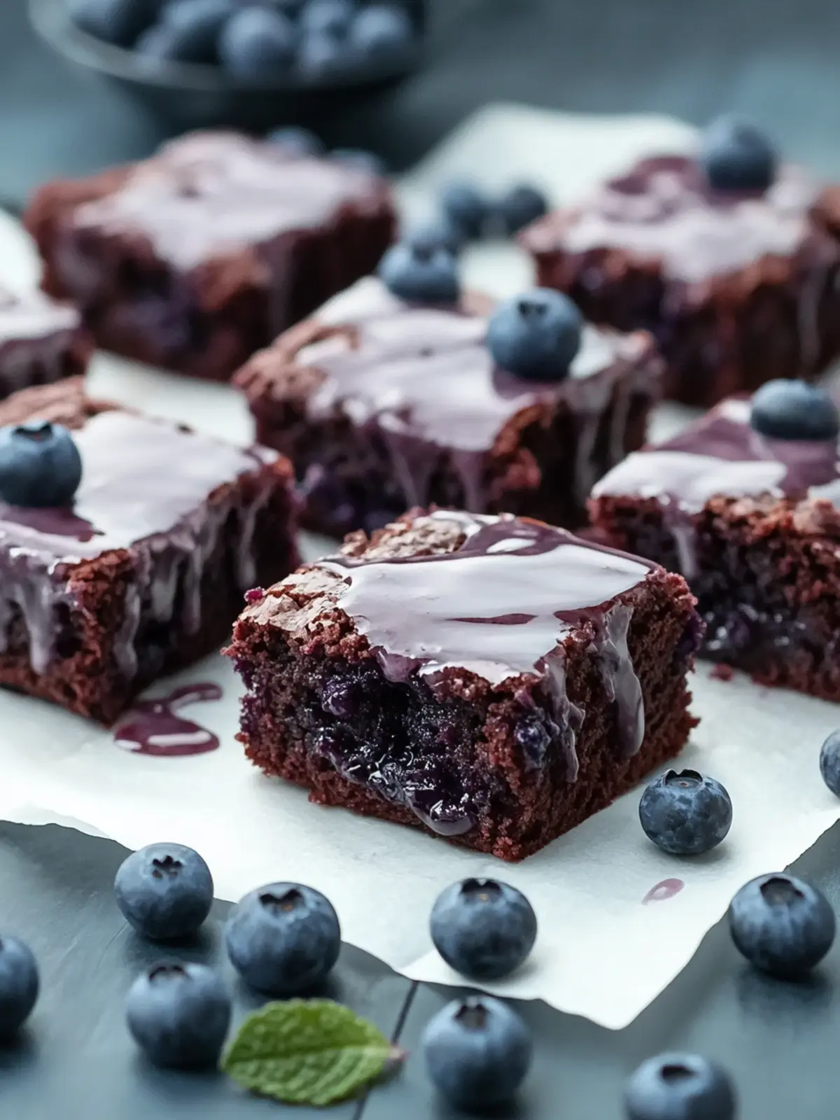 All-Natural Glazed Blueberry Brownies You'll Crave Forever 3 Glazed Blueberry Brownies (All-Natural)