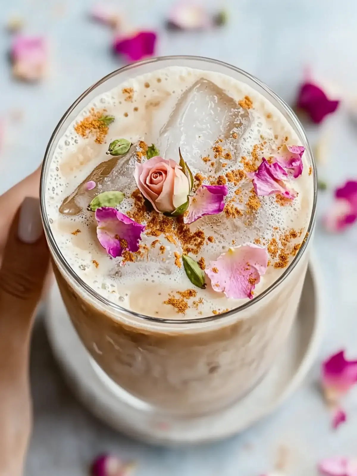 Delight in an Iced Cardamom Rose Latte for Instant Bliss 4 Iced Cardamom Rose Latte