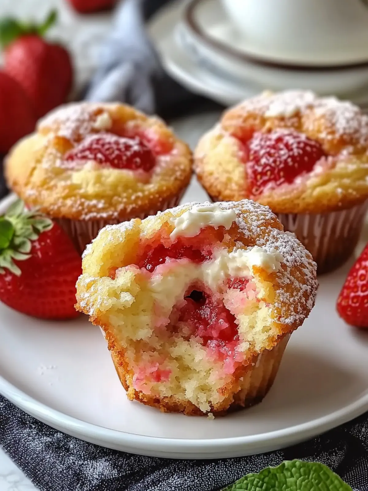 Irresistible Strawberry Muffins with Cream Cheese Filling Delight 4 Strawberry Muffins with Cream Cheese Filling