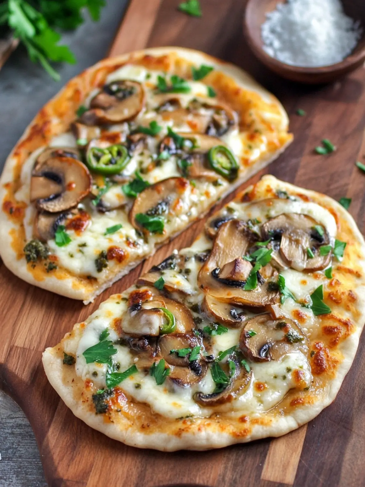 Mouthwatering Mushroom Jalapeno Naan Pizza You’ll Love! 3 Mushroom Jalapeno Naan Pizza