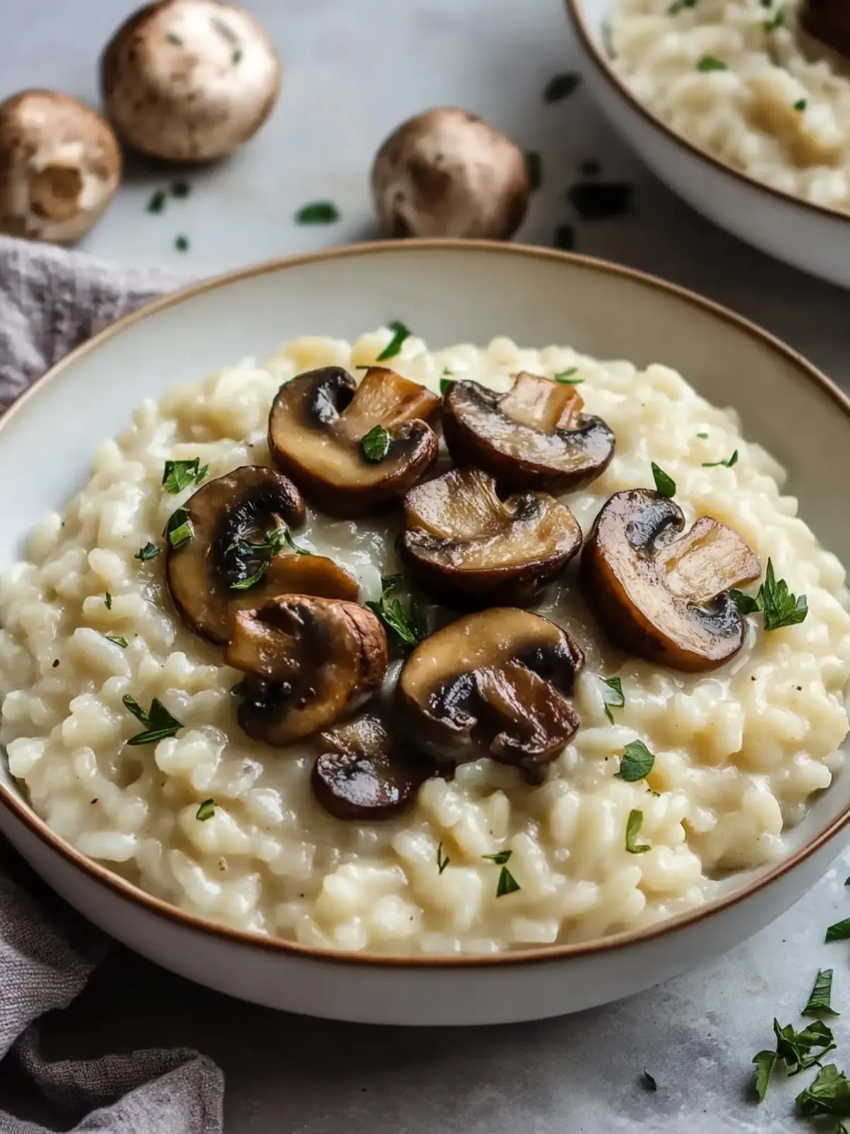 Creamy Garlic Mushroom Risotto