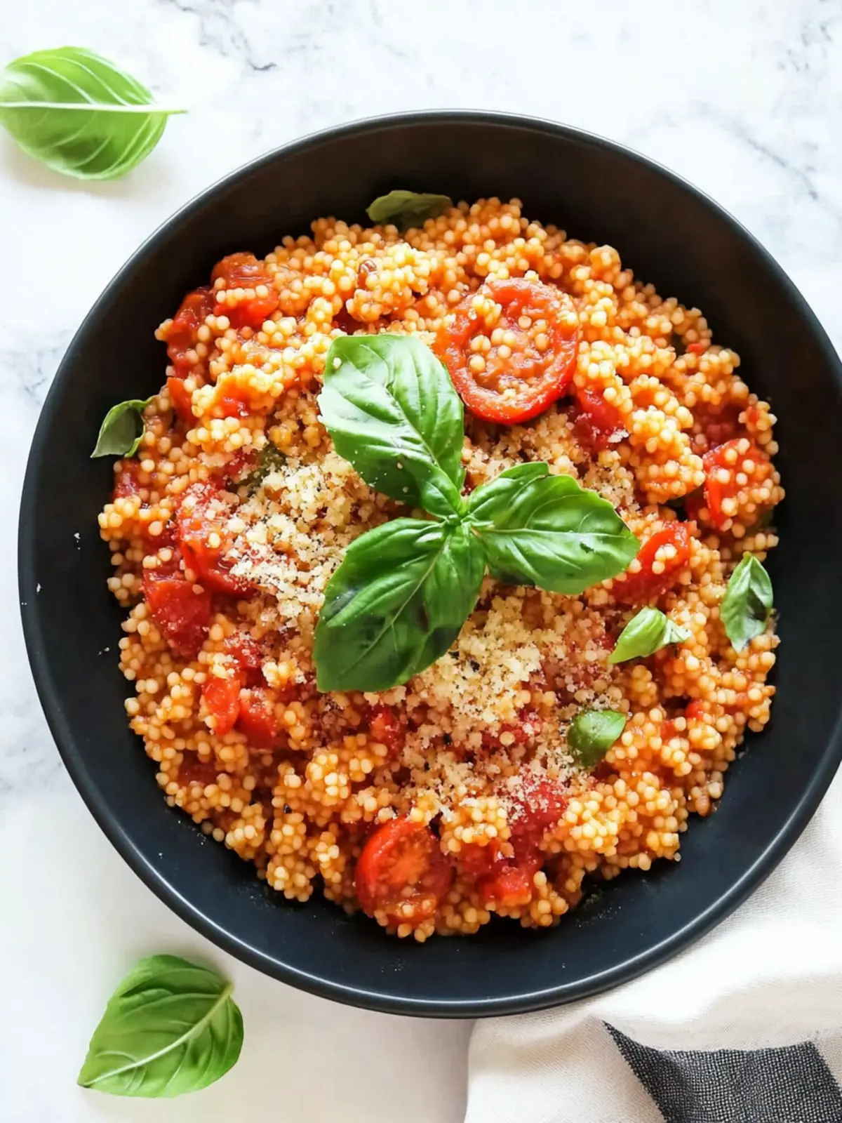 Savory Healthy One-Pan Couscous With Garlic, Tomato, Basil 2 Healthy One-Pan Couscous With Garlic, Tomato and Basil