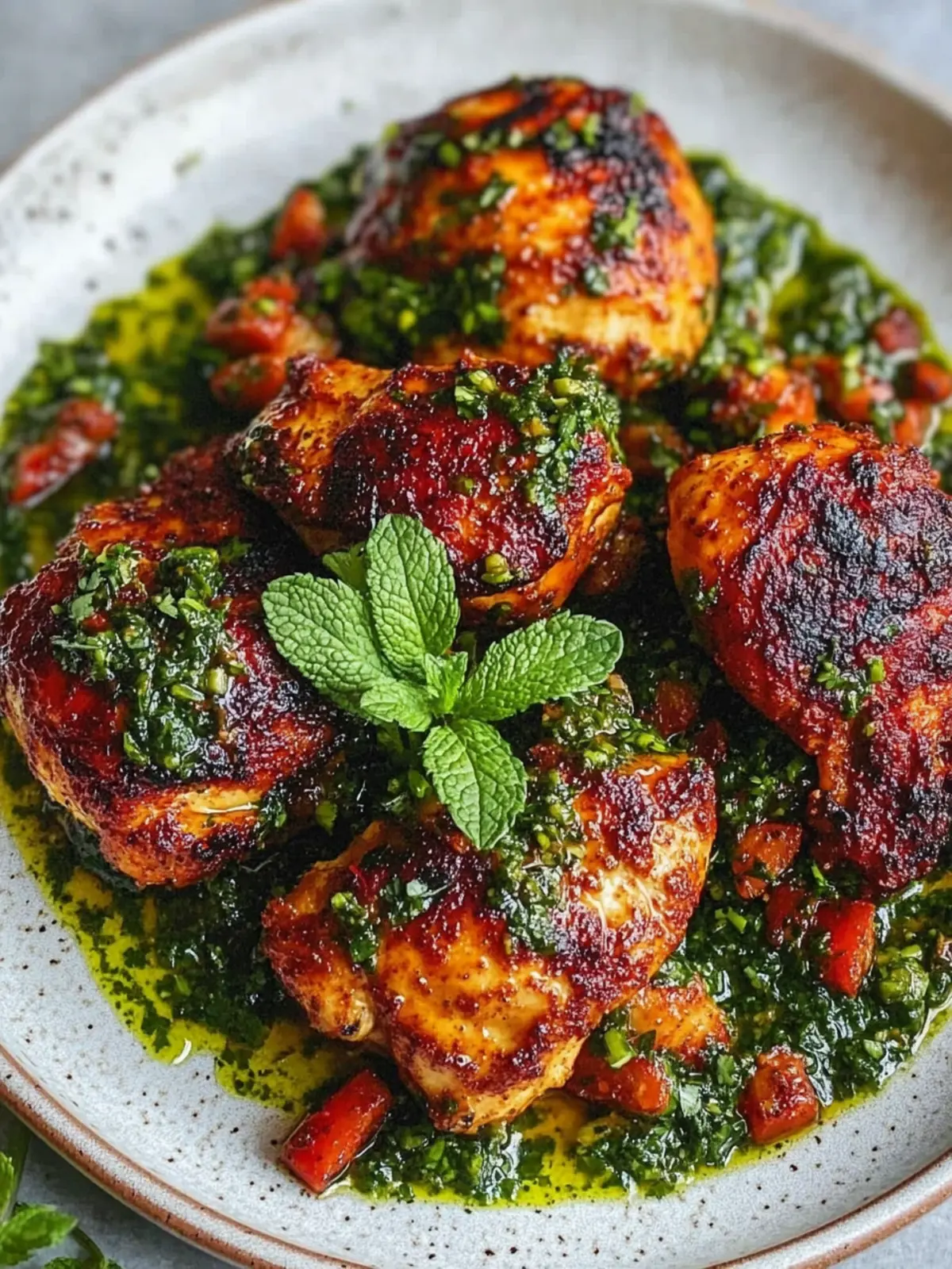 Savor Moroccan Harissa Chicken with Fresh Mint Chimichurri 5 Moroccan Harissa Chicken with Mint Chimichurri