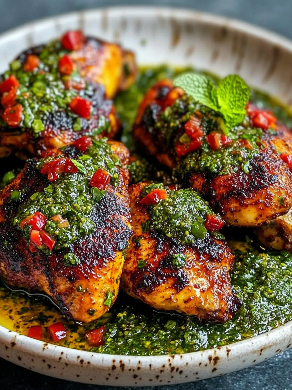 Savor Moroccan Harissa Chicken with Fresh Mint Chimichurri 3 Moroccan Harissa Chicken with Mint Chimichurri