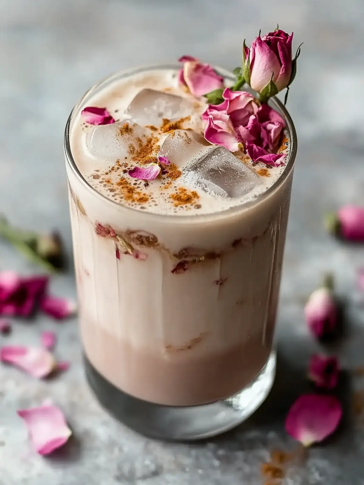 Delight in an Iced Cardamom Rose Latte for Instant Bliss 2 Iced Cardamom Rose Latte