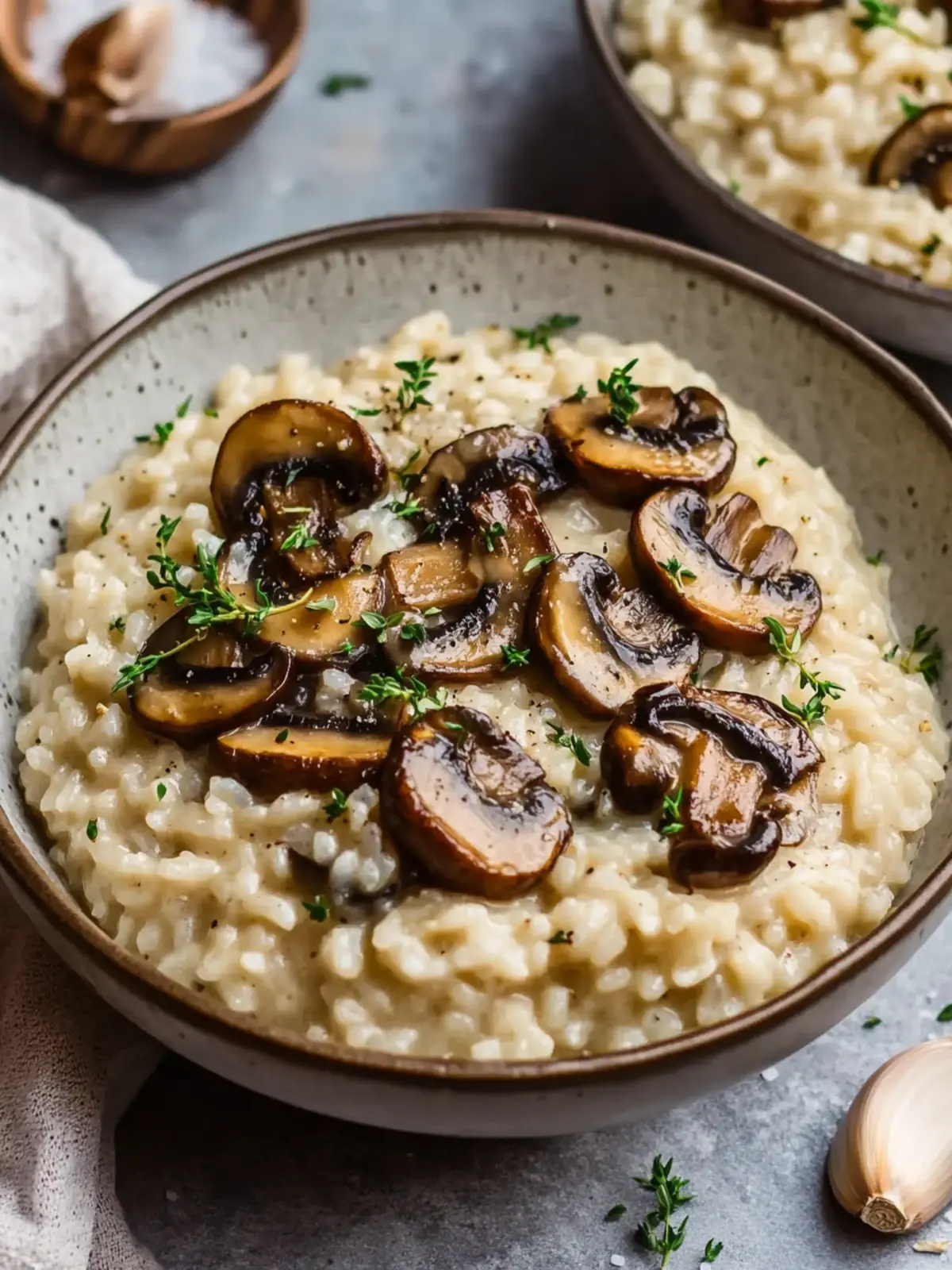 Creamy Garlic Mushroom Risotto