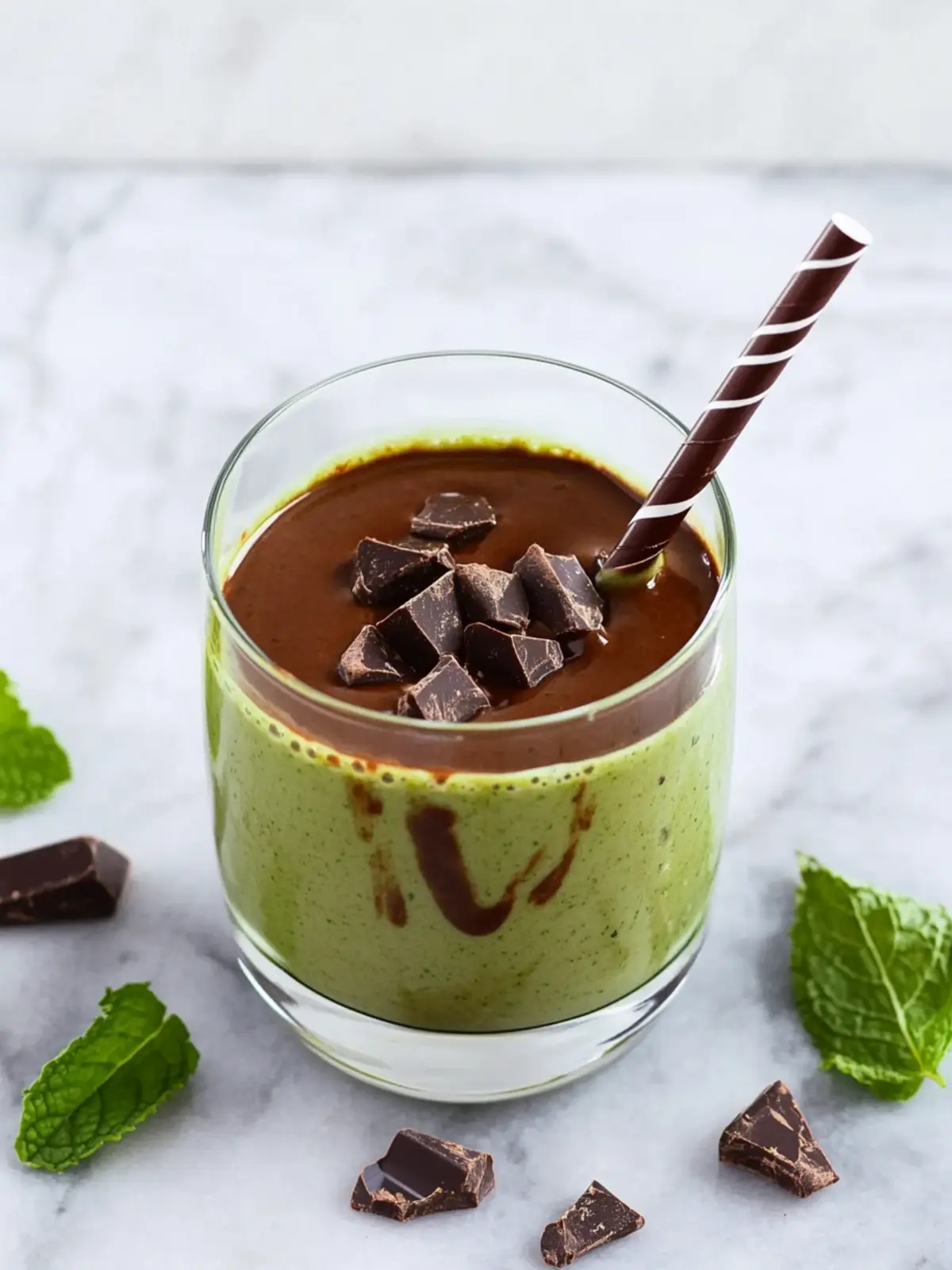 Mint Chocolate Green Protein Smoothie for a Guilt-Free Treat 3 Mint Chocolate Green Protein Smoothie