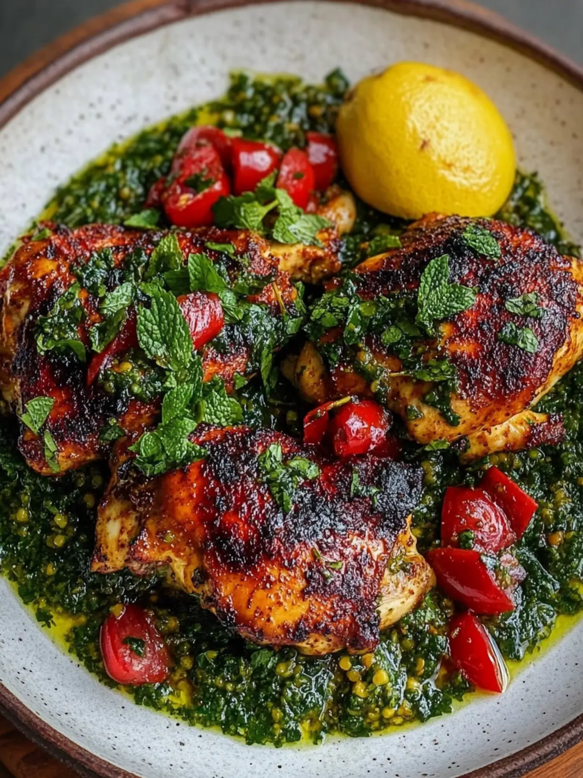 Savor Moroccan Harissa Chicken with Fresh Mint Chimichurri 2 Moroccan Harissa Chicken with Mint Chimichurri