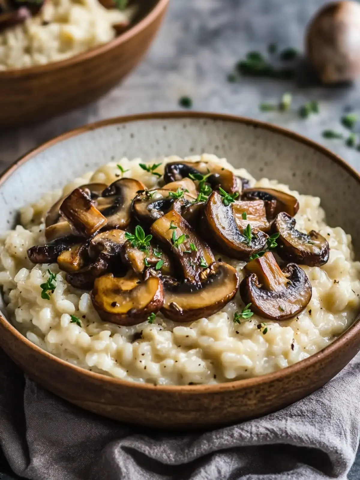 Creamy Garlic Mushroom Risotto