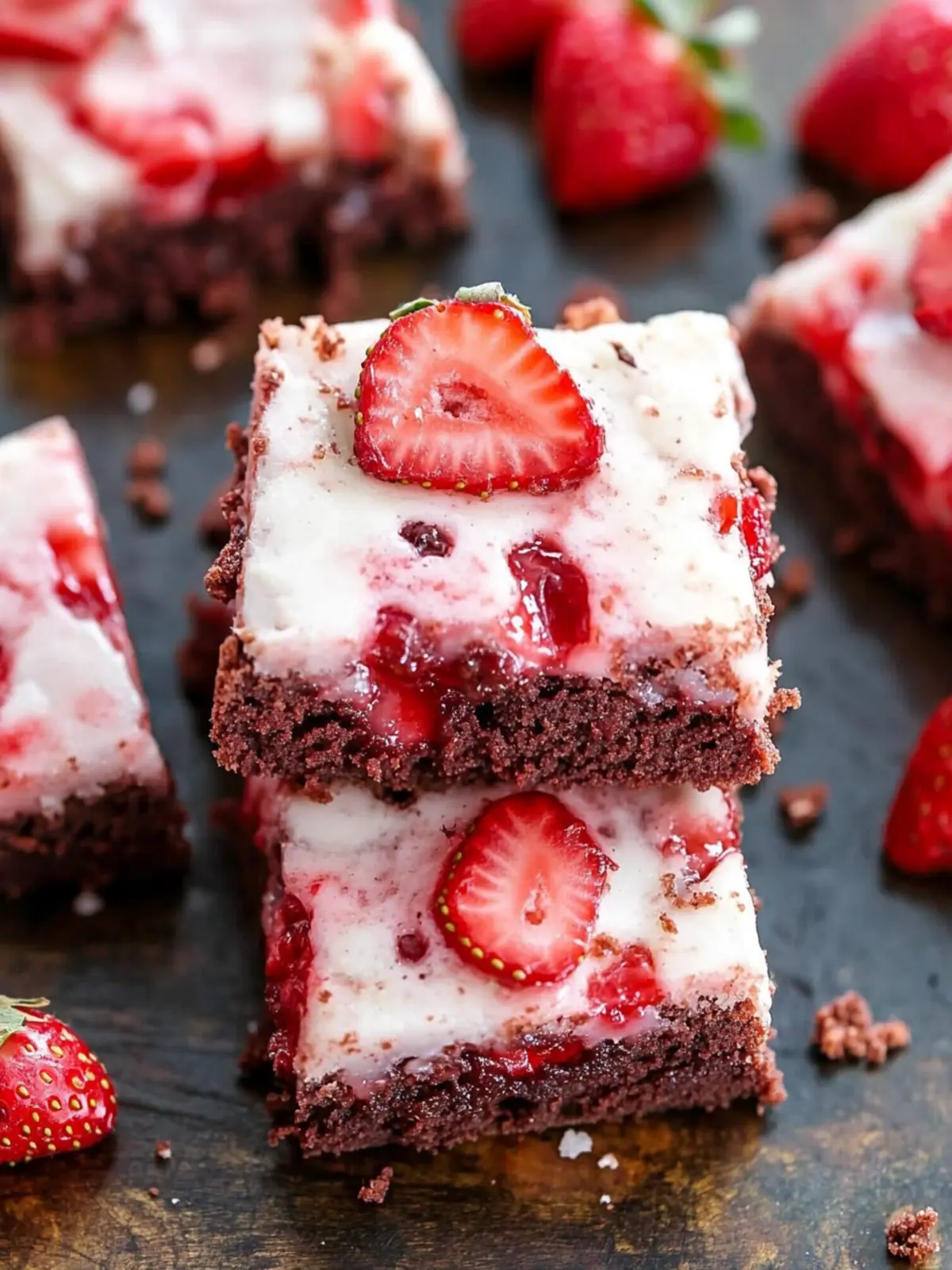 Decadent Strawberry Brownies Using Cake Mix You’ll Crave 3 Strawberry Brownies (Using Cake Mix)