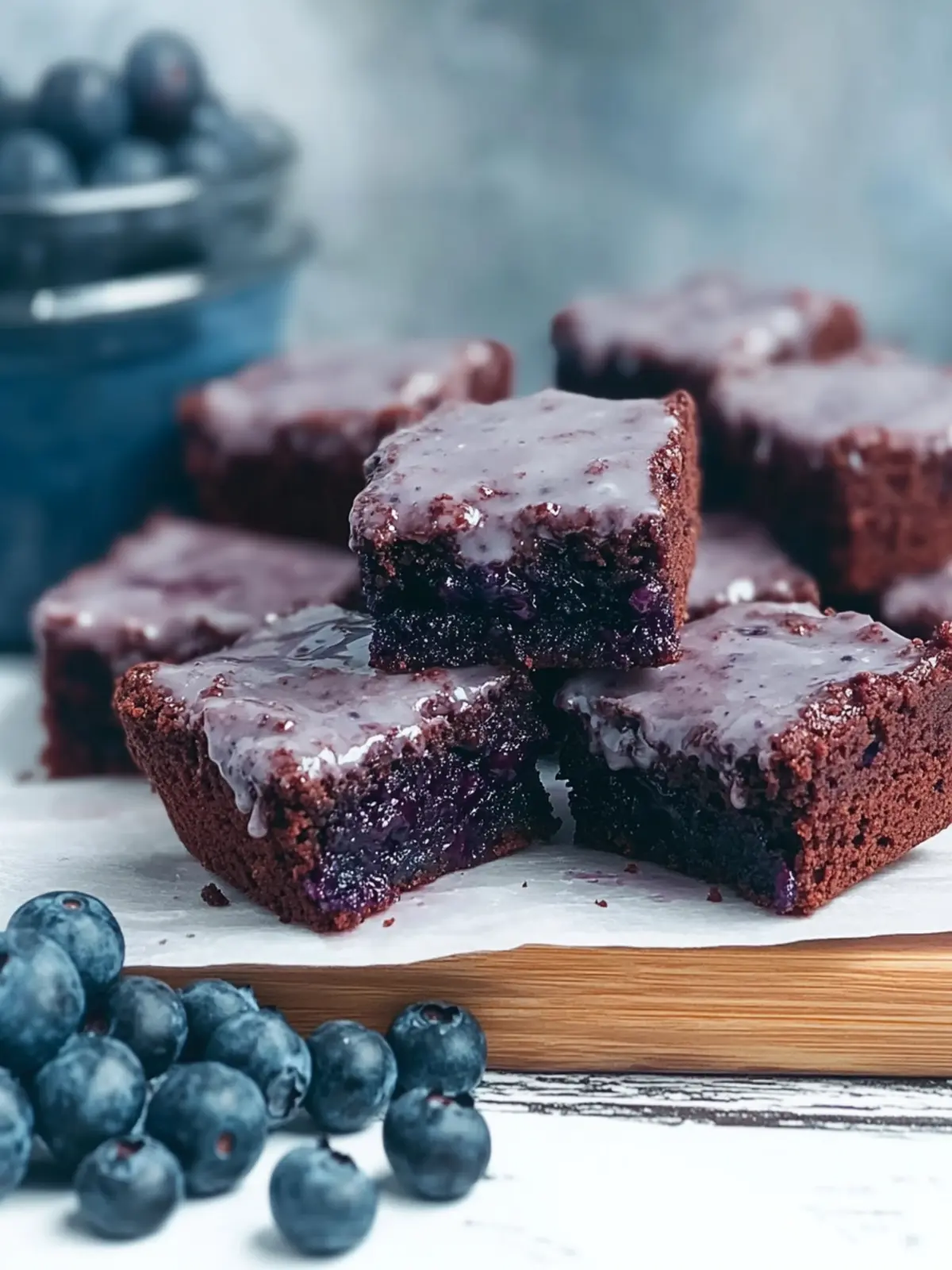 All-Natural Glazed Blueberry Brownies You'll Crave Forever 2 Glazed Blueberry Brownies (All-Natural)