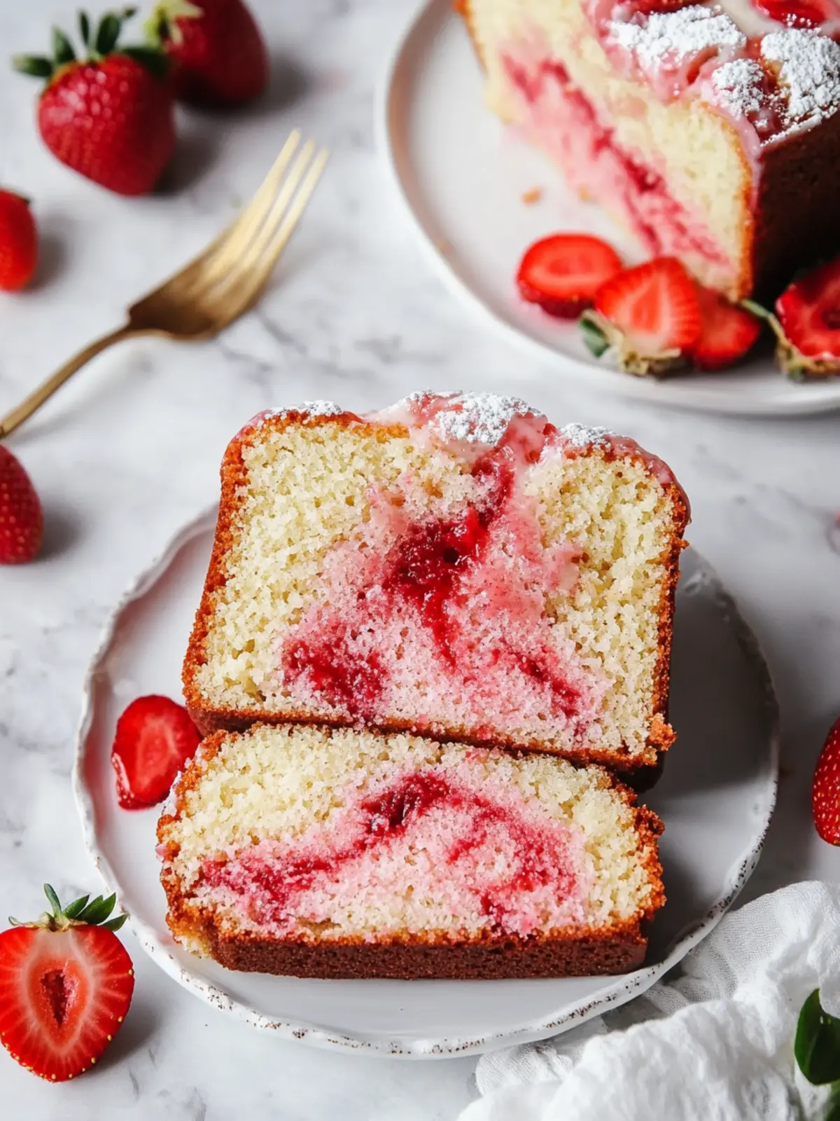 Vegan Strawberry Marble Loaf Cake That's Easy and Delicious 2 Vegan Strawberry Marble Loaf Cake