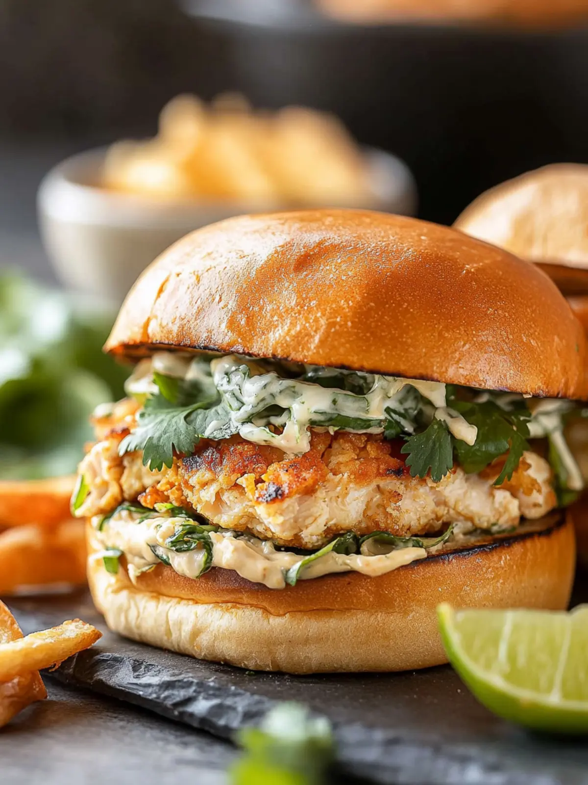 Crispy Cilantro Lime Chicken Sandwich: Your Flavor Explosion! 5 Crispy Cilantro Lime Chicken Sandwich (Air-Fried or Oven Baked)