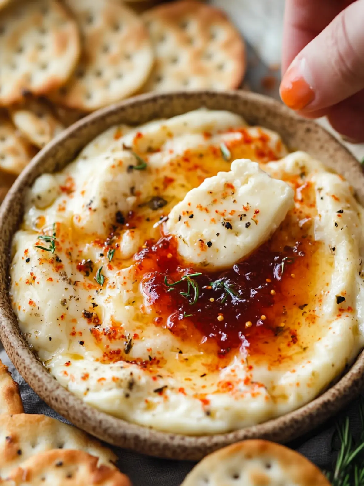 Melt-in-Your-Mouth Vegan Brie Dip with Pepper Jelly Delight 5 Vegan Brie Dip with Pepper Jelly